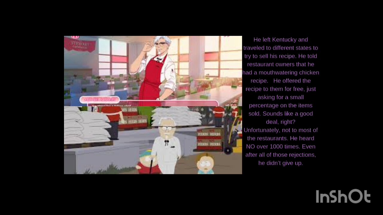 English Stories colonel sendllers kentucky fried chicken.