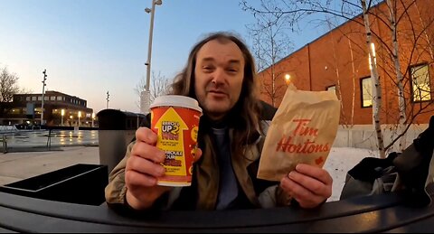 Tim Hortons Blueberry Fritter & Dark Roast Coffee Review Canada + Roll Up to Win