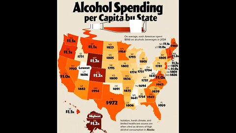 Average Amount Of $ Per Person Per State Spent On Alcohol In 2024