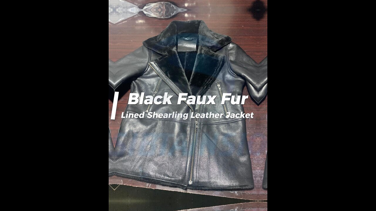 🔥 Women’s Black Faux Fur Lined Aviator Shearling Leather Jacket 🔥