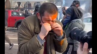 Anti ICE rioter cries and begs for help after being maced in face. Minneapolis, Minnesota