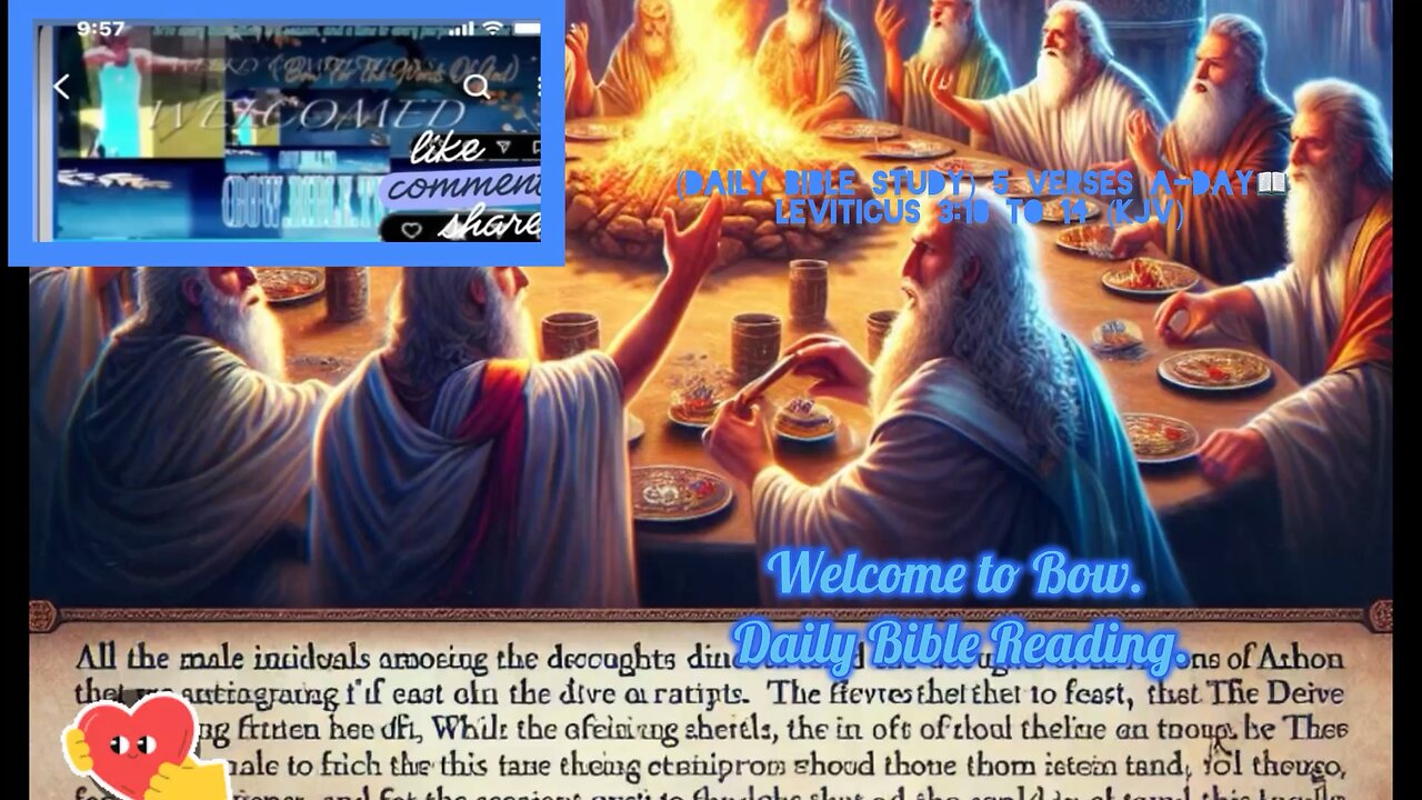 Bow. Daily Bible Reading. Five Verses A day: of The We are in The Book of:Leviticus 3:15 To 17 (KJV)