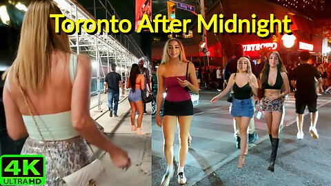 【4K】Toronto Nightlife Walk After Midnight Summer Heatwave Canada 🇨🇦