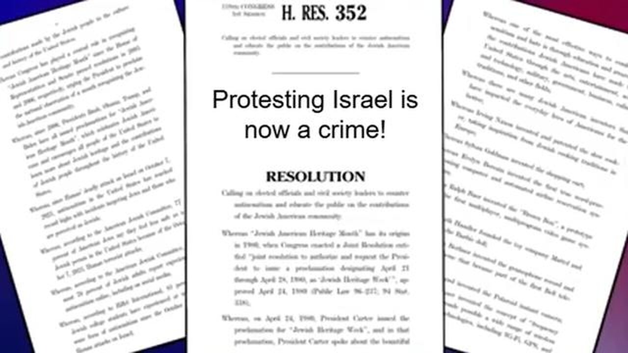 Jewish Supremacist Bill Passed to destroy free speech, protesting Israeli genocide now a crime!