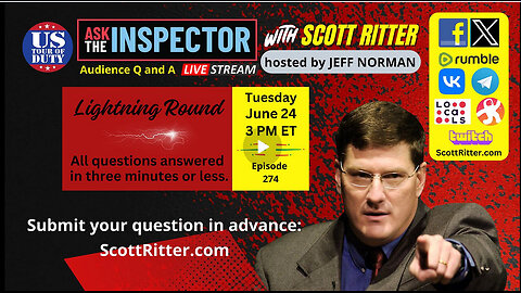 Ask the Inspector with Scott Ritter Ep. 274--- 06.24.2025