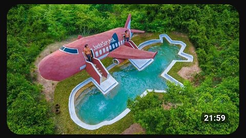 We Built The Most Beautiful Private Jet House Villa Around Swimming Pool, Ju...