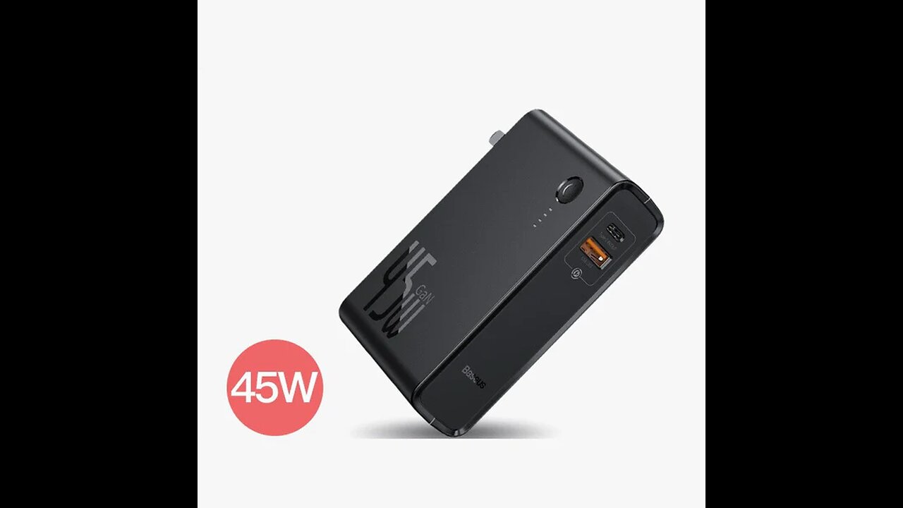 10000mAh USB Power Bank with Built-in 45W Wall Charger, for Phone, Earphone, Tablet, Laptop(US Plug)