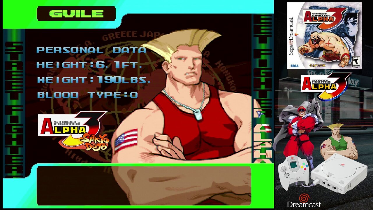 Street Fighter Alpha 3 (Sega Dreamcast) - Guile gameplay
