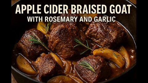 Apple Cider Braised Goat with Rosemary and Garlic