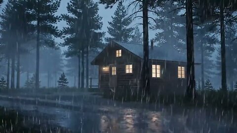 8 hours of heavy rain for sleeping, relaxing, and peaceful nighttime rest.