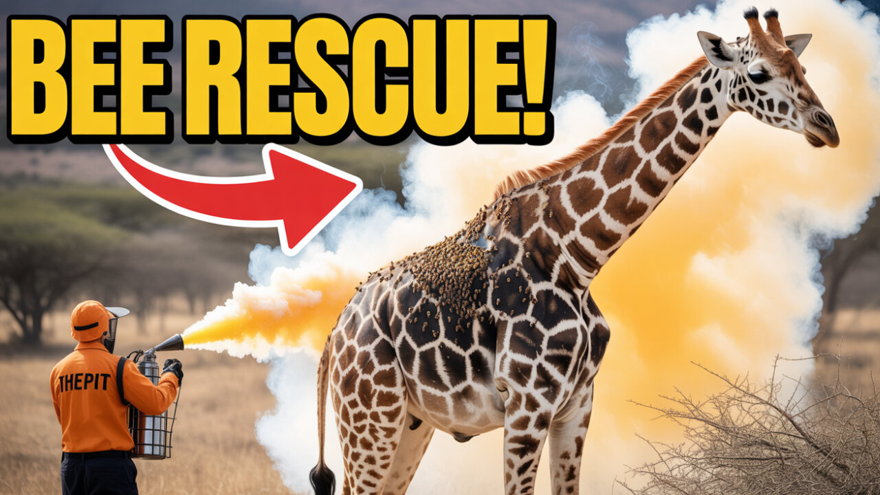 Bees Attack! Rescuers Save Giraffe Covered in Hive