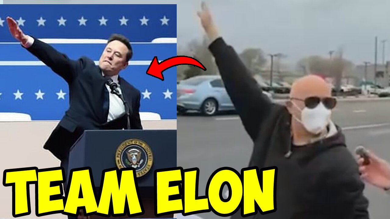 Masked liberal protester does multiple Nazi salutes
