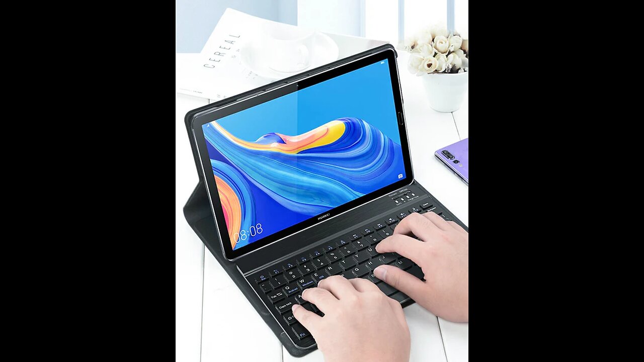 Wireless_Bluetooth Folio Keyboard Case With Auto Wake_Sleep & Three Adjustable Angles