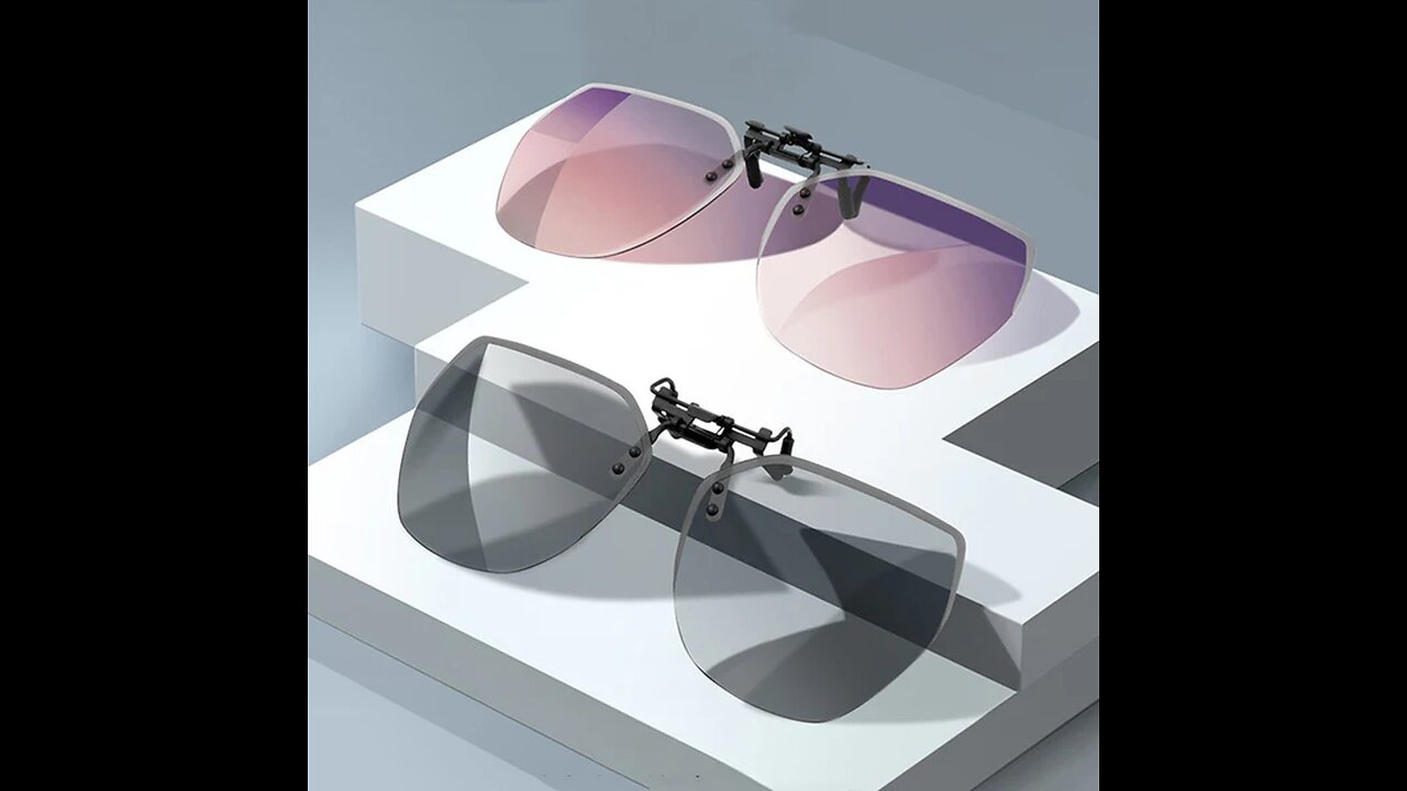 Clip-on Rimless Polarized Sunglasses, with Anti-glare and Flip-Up Design, for Outdoor_Driving
