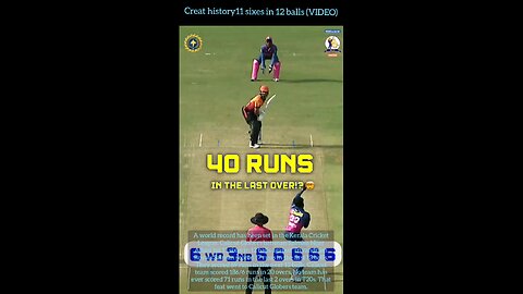 Creat history11 sixes in 12 balls