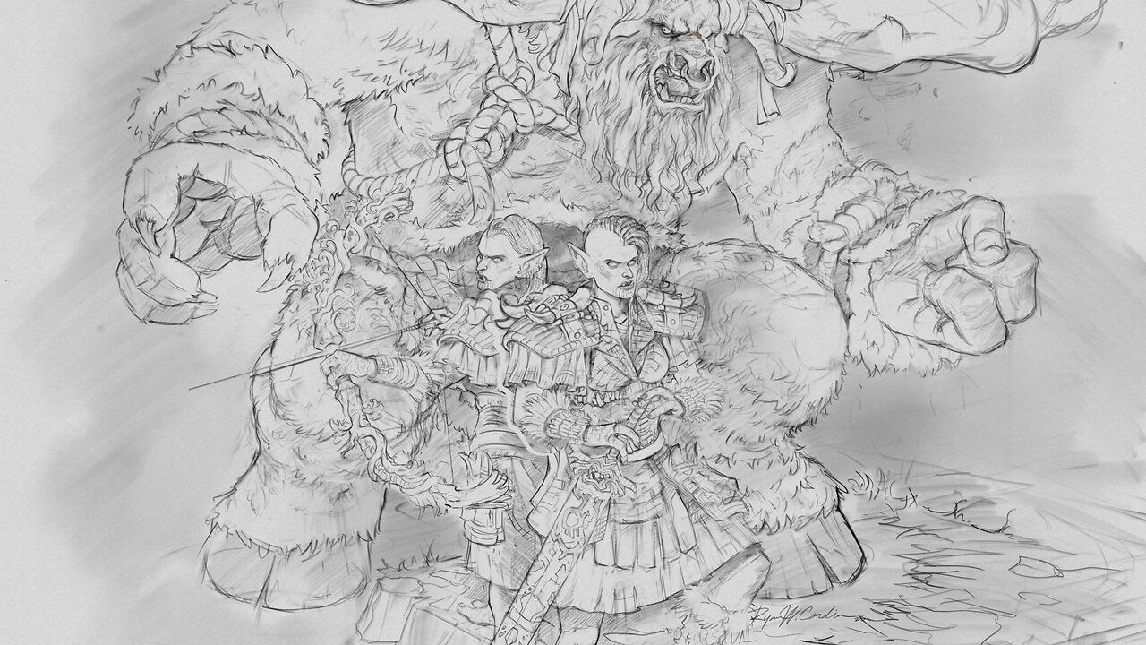 Painting in Krita : WoW Tauren-Werebear and Troll Twins