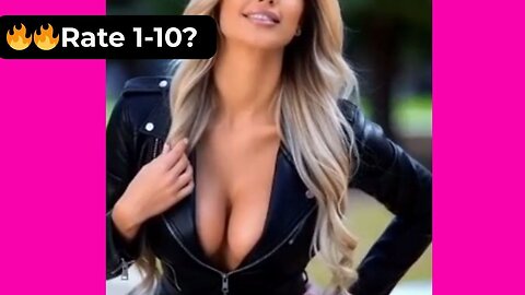 🔥 Rate Her Chest in This Black Leather Top 1-10? 😍 Supermodel 4K