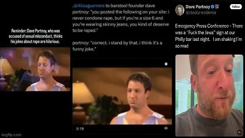 REMEMBER THAT TIME DAVE PORTNOY TOLD A RAPE JOKE WEARING A DRESS⁉️ THAT WAS SO FUN...OH, WAIT 😬