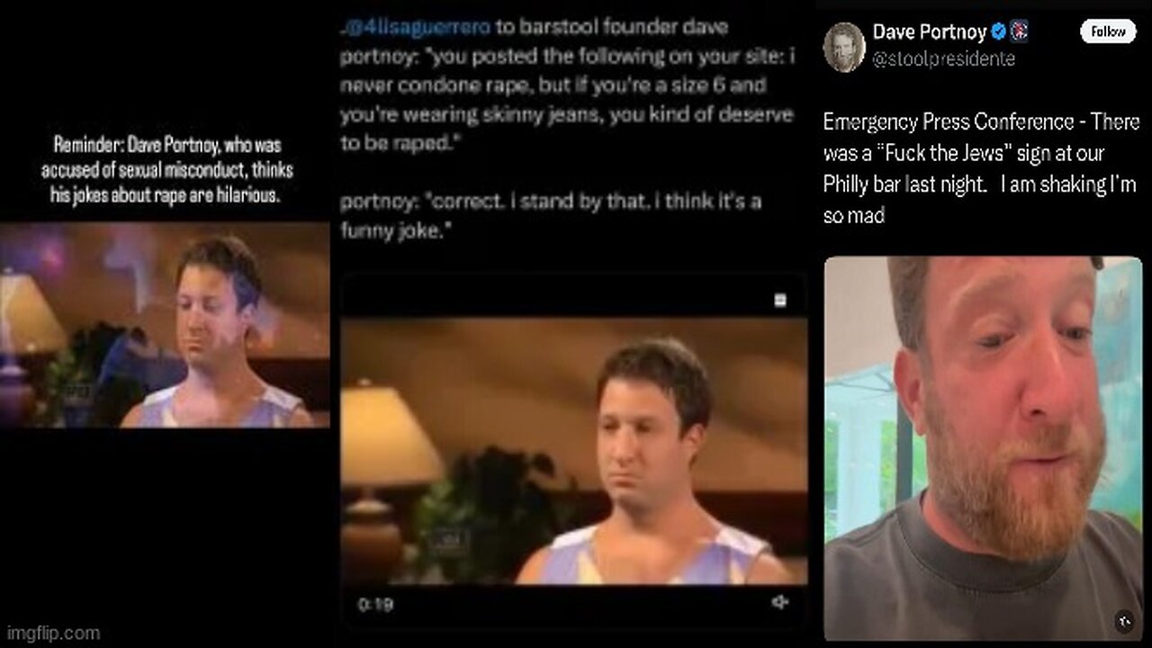 REMEMBER THAT TIME DAVE PORTNOY TOLD A RAPE JOKE WEARING A DRESS⁉️ THAT WAS SO FUN...OH, WAIT 😬