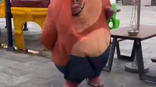 The way he stood up looked like a cartoon