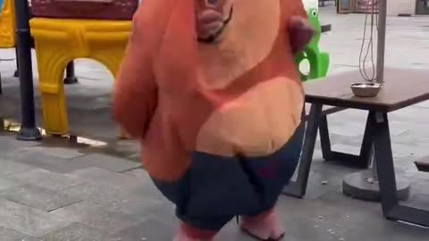 The way he stood up looked like a cartoon