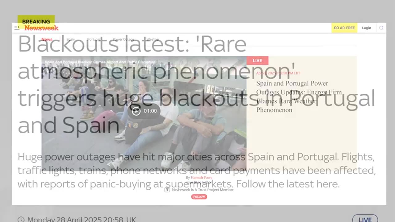 RichieFromBoston: "LIGHTS OUT!! Power Out in Spain and Portugal, Testing or CERN?"