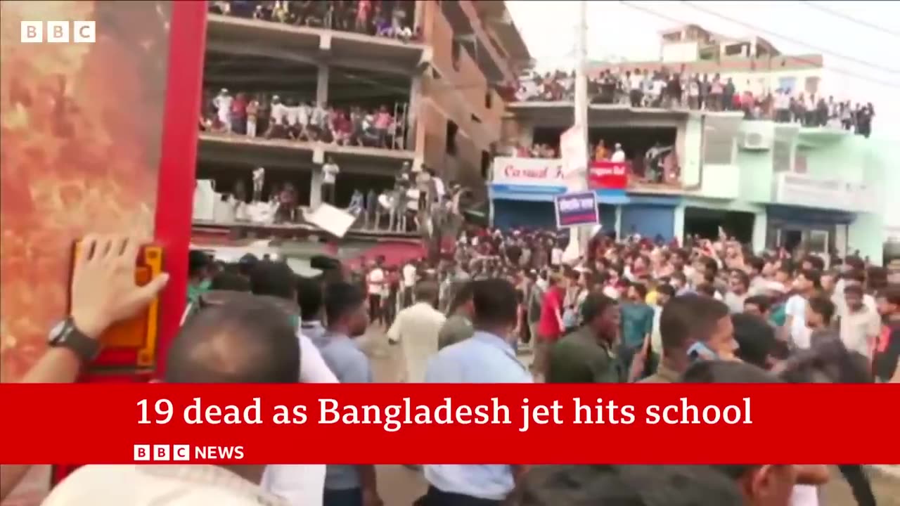 At least 19 dead after air force jet crashes into Bangladesh school