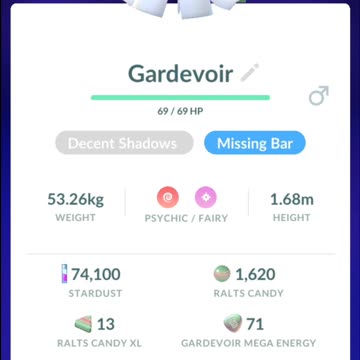 Pokemon Go Evolution - Shadow Ralts ➡️ Kirlia ➡️ Gardevoir