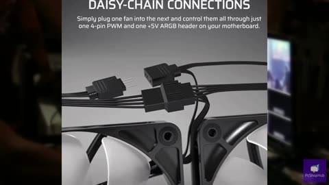 CORSAIR RS120 ARGB 120mm PWM Fans – Daisy-Chain Connection – Low-Noise – Magneti
