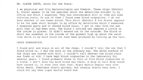 DR CLAUDE SMITH, Sworn In For The State, 29th To Testify