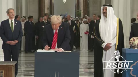 WATCH: President Trump Signs FIFA Ball and Patent For The Emir - 5/14/25