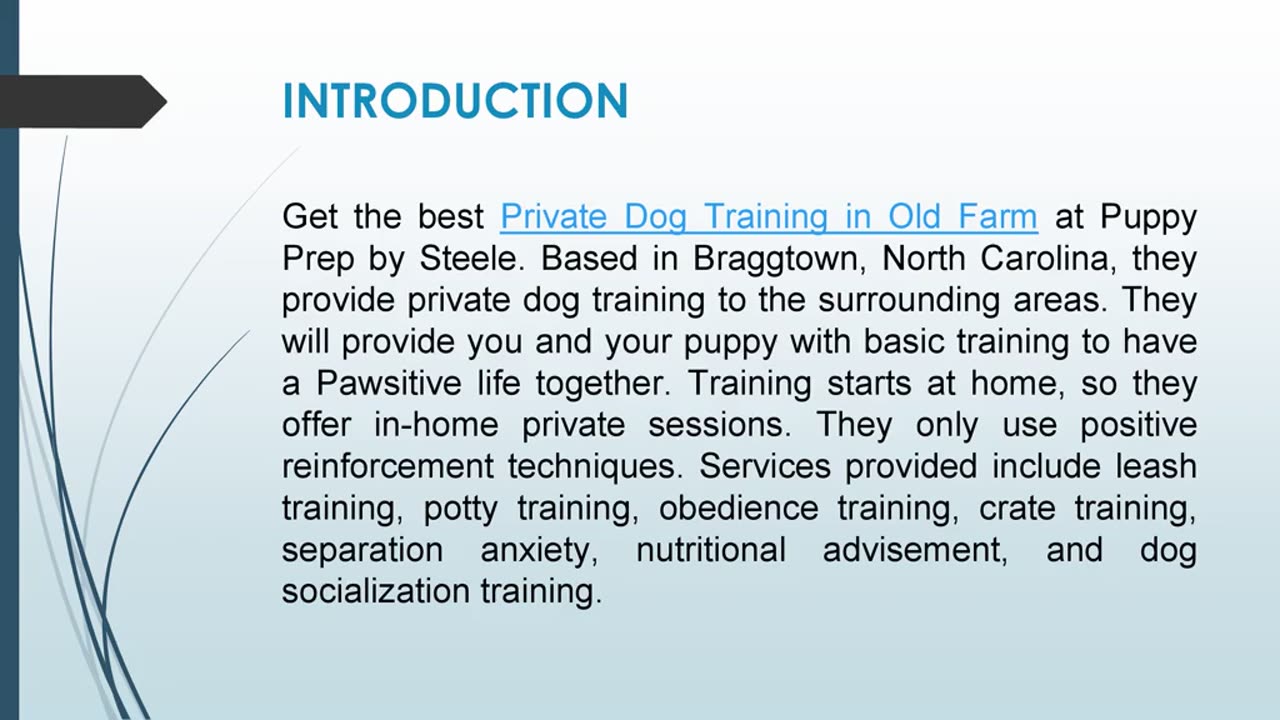 Get the best Private Dog Training in Old Farm