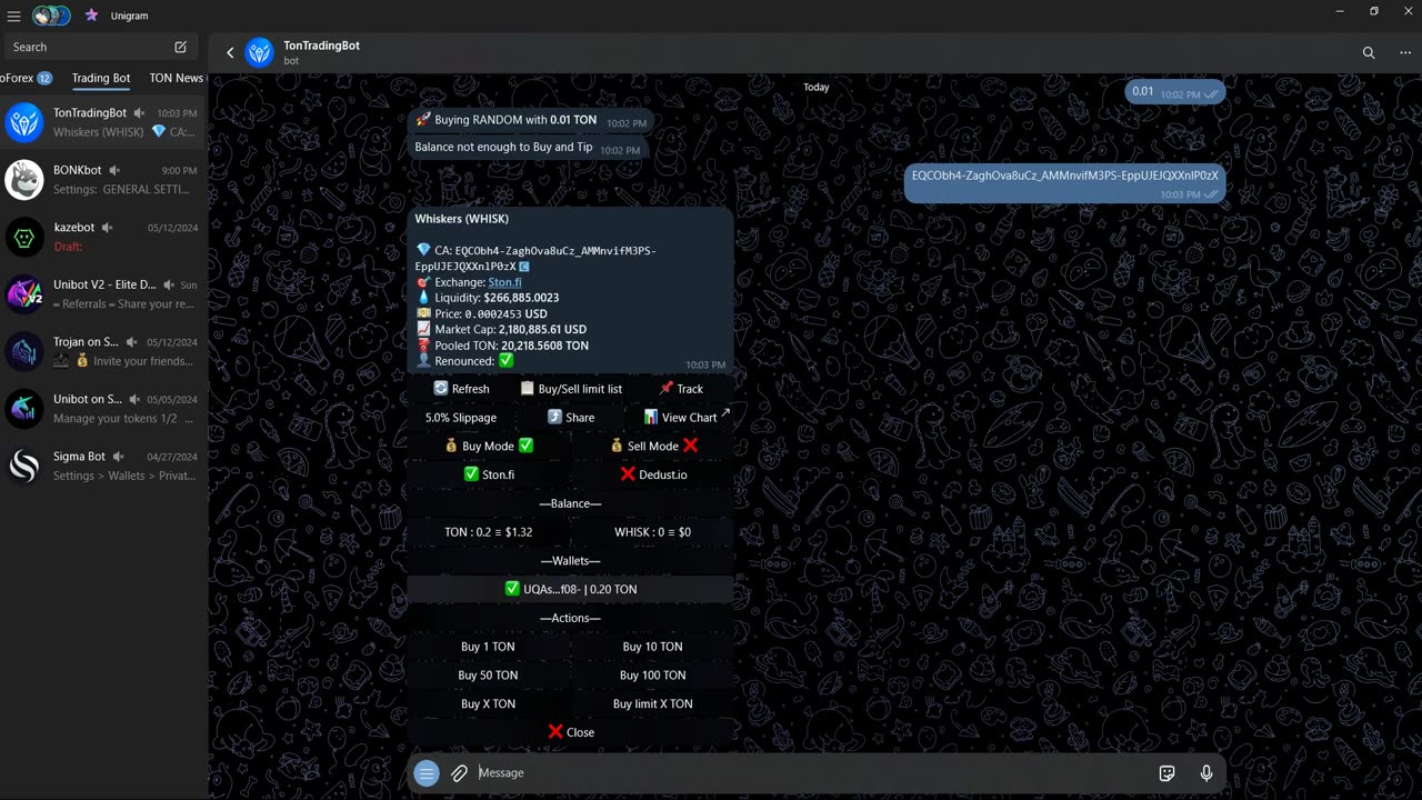 How To Buy And Sell Using Ton Trading Bot