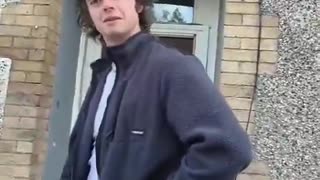 Middle class toff tries to stop Eastwall locals from flying the Irish flag.