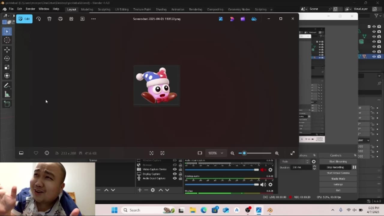 Winter Kirby Surprise! 🎮 #Blender3D #Gaming #Shorts