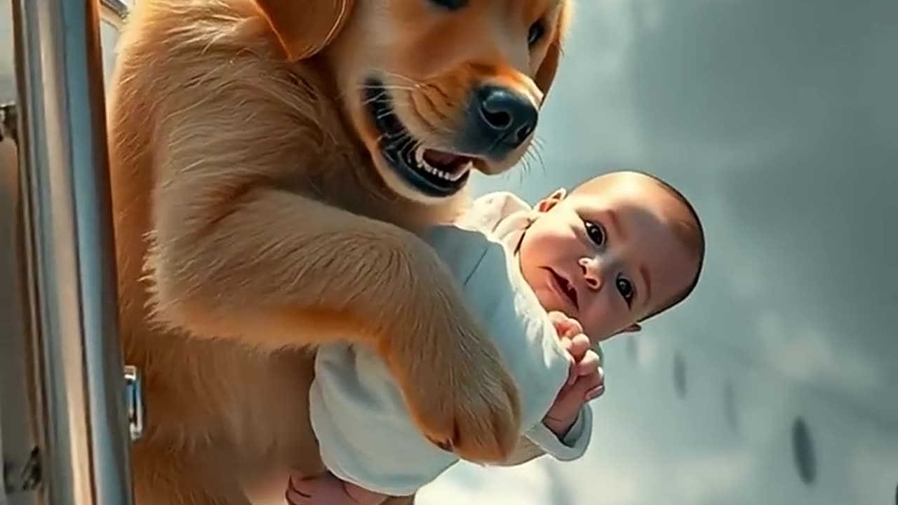 Baby Falls from a Cruise in the Middle of the Ocean, Brave Puppy jumps to rescue him!