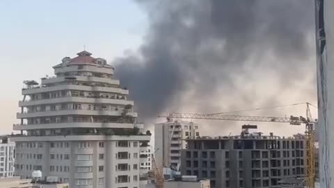 Iran’s broadcast authority’s building is burning