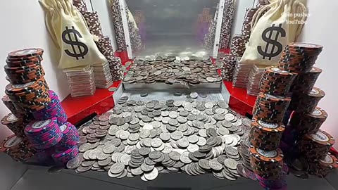 1 Quarter Challenge high limit coin pusher