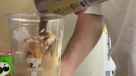Half glass of ice from 7/11