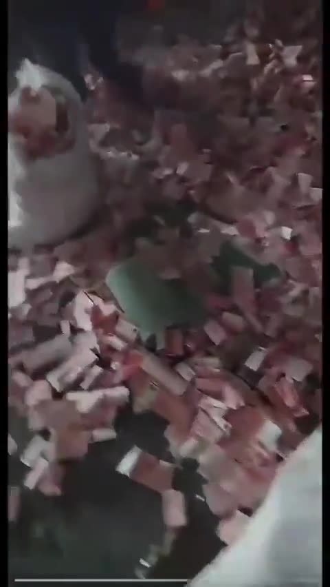 Wads of money from CCP cadres' homes. Exploiting the people and enriching the CCP.