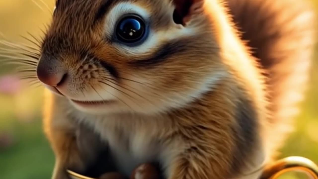 Chipmunk popping out of a teacup