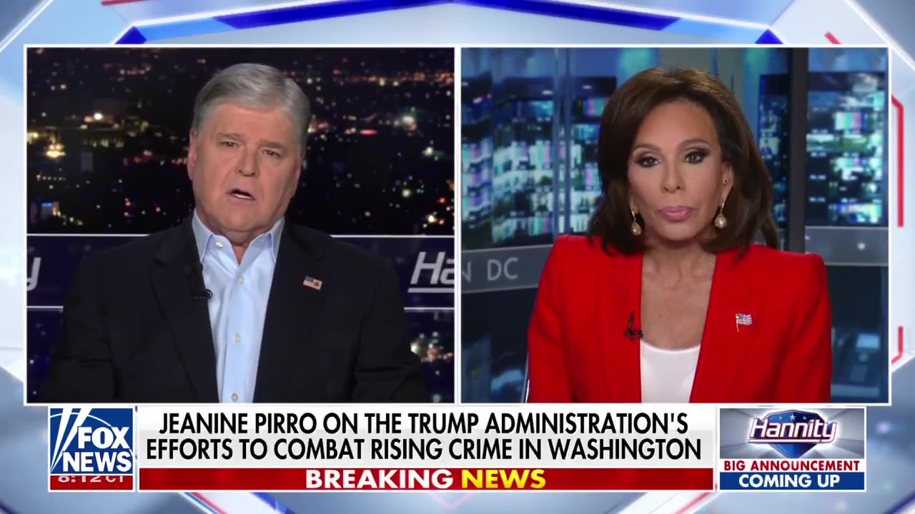 PIRRO ON HANNITY: We Will Not Tolerate This Crime in D.C. [WATCH]