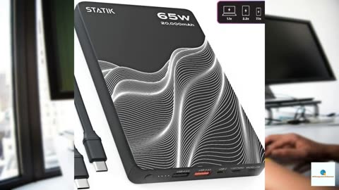 Statik 65W Laptop Power Bank 20000MAh | Fast Charging Powerful & Slim | Charge 3 Devices a