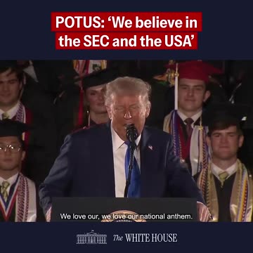 President Trump at the University of Alabama: "We believe in the SEC and the USA"