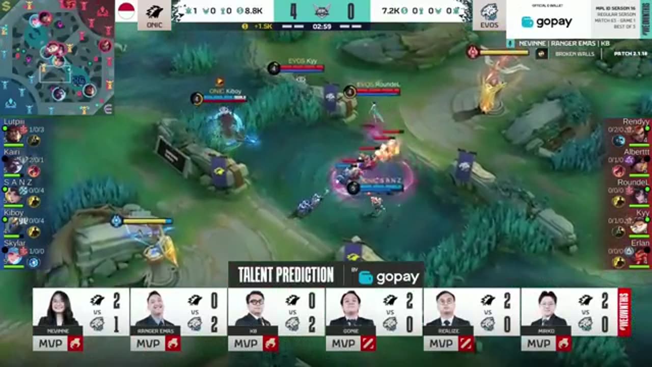 ONIC vs EVOS – Explosive Start in Week 8 Day 3 | MPL ID S16 Game 1