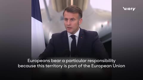 Weary-looking Macron pledges to bolster military contingent as 15 French troops arrive in Greenland