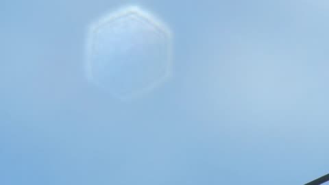 Horseshoe and cigarshape UFO. Slow motion
