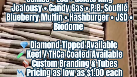Bulk THCa Prerolls – Exotic Quality, White Label Ready 🚀🔥 #thcahemp #thca #hempflower