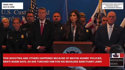 This Shooting Is On Him: Kristi Noem Says As She Torched Eric Adams For His Reckless Sanctuary Laws