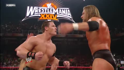 [WWE VAULT] Story of Randy Orton vs. Triple H vs. John Cena WrestleMania 24 4K HD